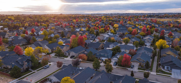 Neighborhood at sunset