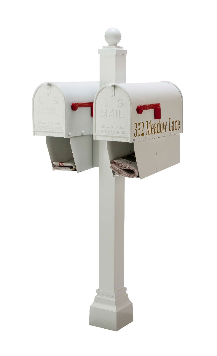Janzer Multi-Mount Double Mailbox Decorative Post (Optional Mailboxes Available)