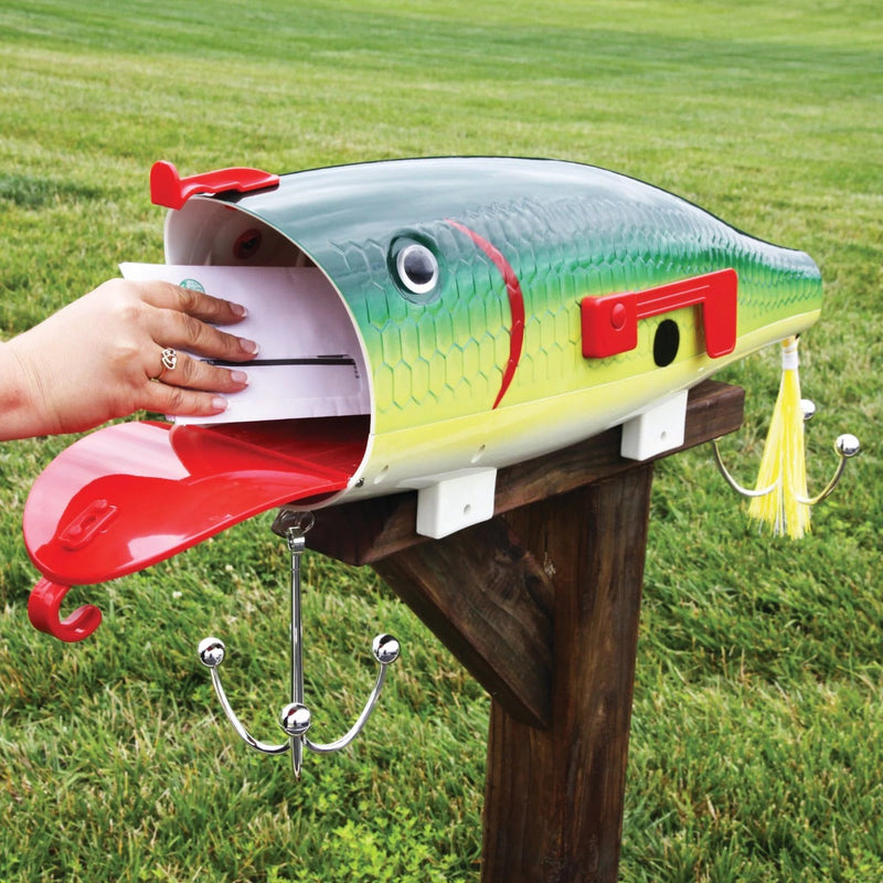 Rivers Edge Green Shad Fishing Lure Novelty Mailbox