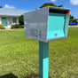 The Original UptownBox in Arctic White - Modern Post Mounted Mailbox