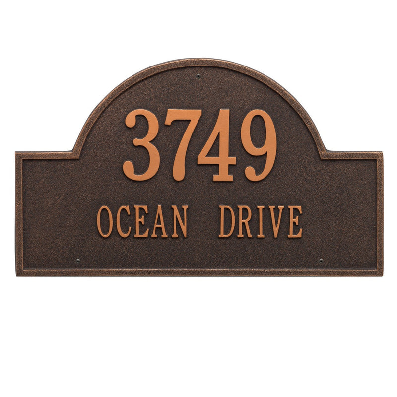 Whitehall Arch Marker - Estate Wall - Two Line Address Plaque