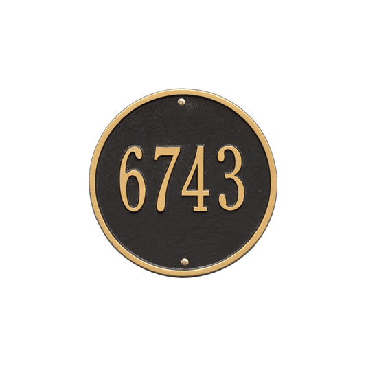 Whitehall Round - 9" Diameter Wall - One Line Address Plaque