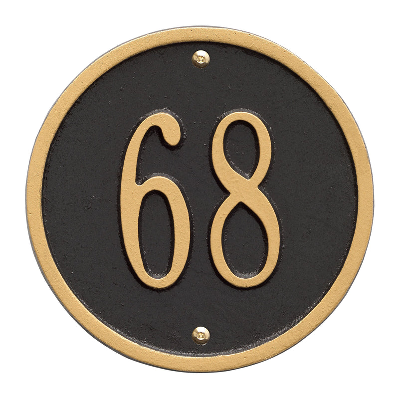 Whitehall Round - 6" Diameter Wall - One Line Address Plaque