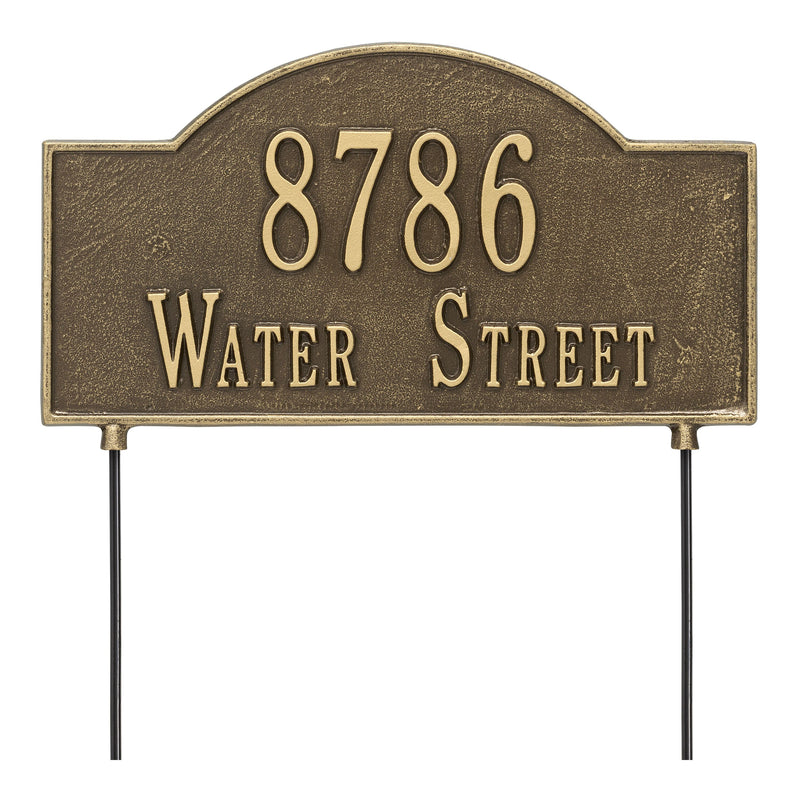 Personalized 2-Sided Arch plaque - Standard - Lawn - 2 Line 