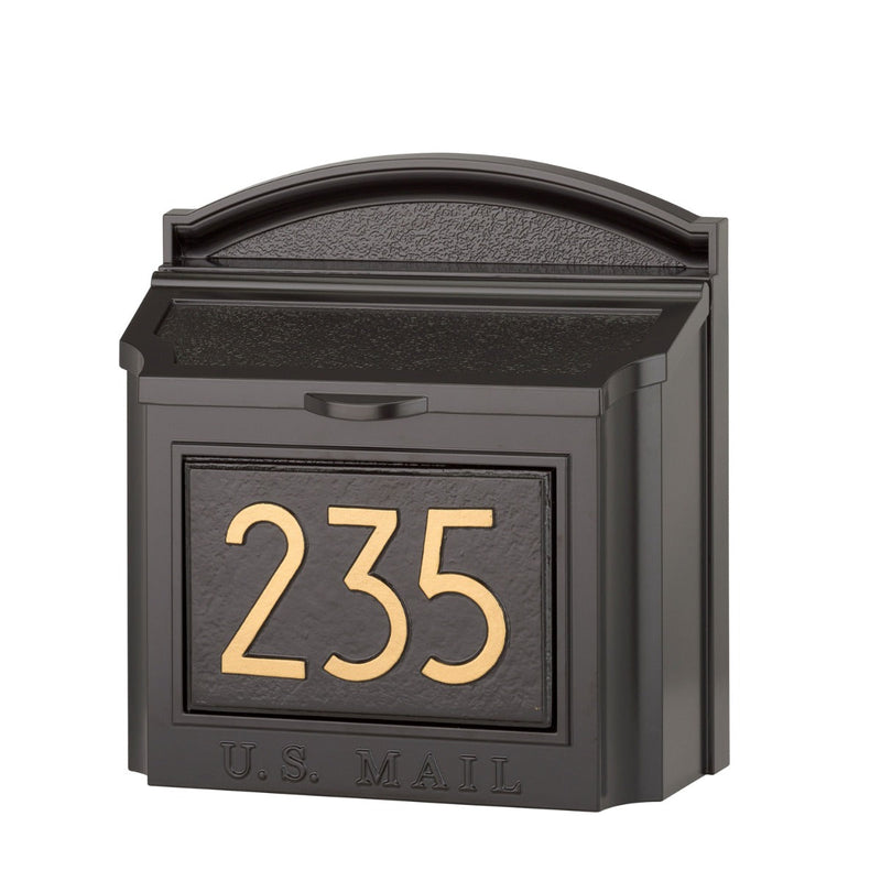 Whitehall Modern Locking Wall Mailbox with Personalized Address Plaque – Extra Large Capacity