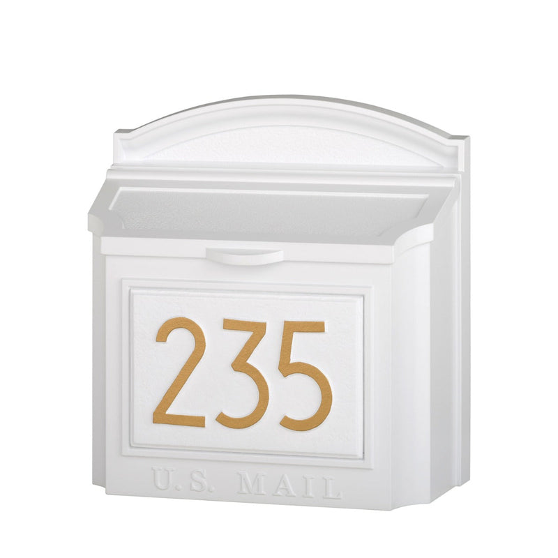 Whitehall Modern Locking Wall Mailbox with Personalized Address Plaque – Extra Large Capacity