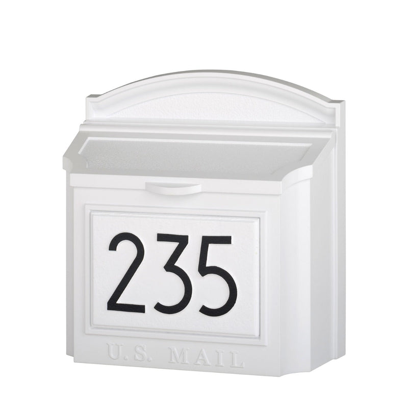 Whitehall Modern Locking Wall Mailbox with Personalized Address Plaque – Extra Large Capacity