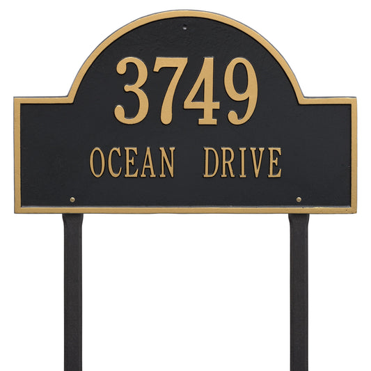 Whitehall Arch Marker - Estate Lawn - Two Line Address Plaque