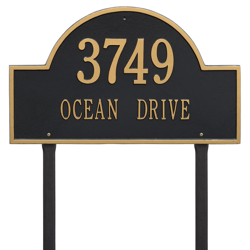 Whitehall Arch Marker - Estate Lawn - Two Line Address Plaque