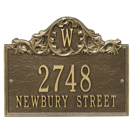 Personalized Acanthus Monogram Plaque - Wall - 3 line 