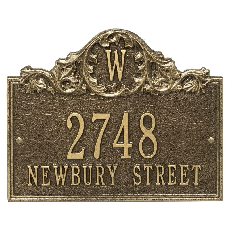 Personalized Acanthus Monogram Plaque - Wall - 3 line 