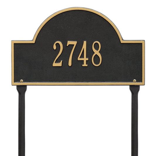 Whitehall Arch Marker - Standard Lawn - One Line Address Plaque