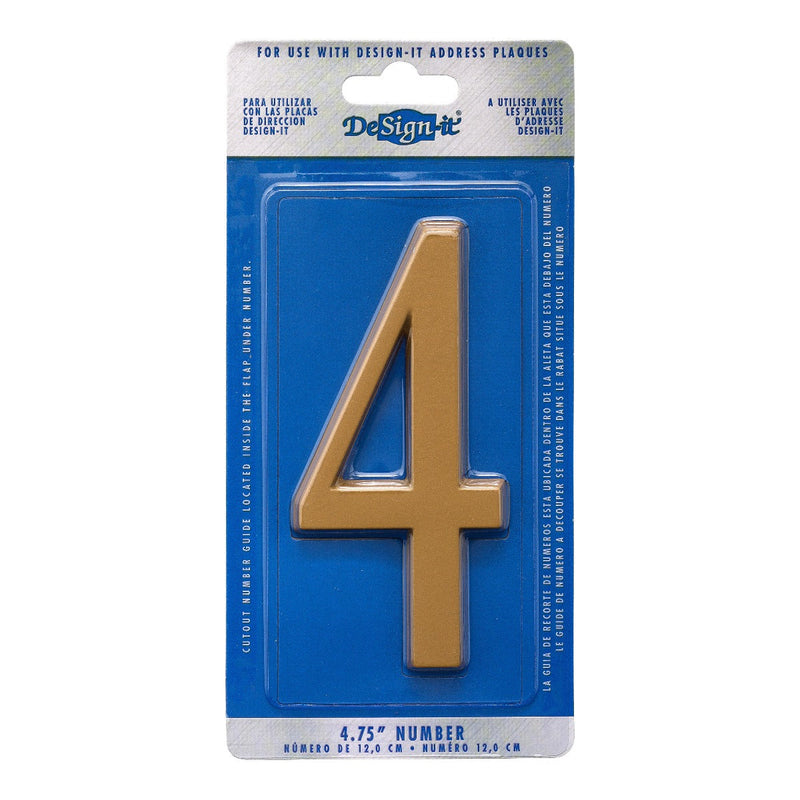 Whitehall 4.75 inch Gold House Address Number - 4