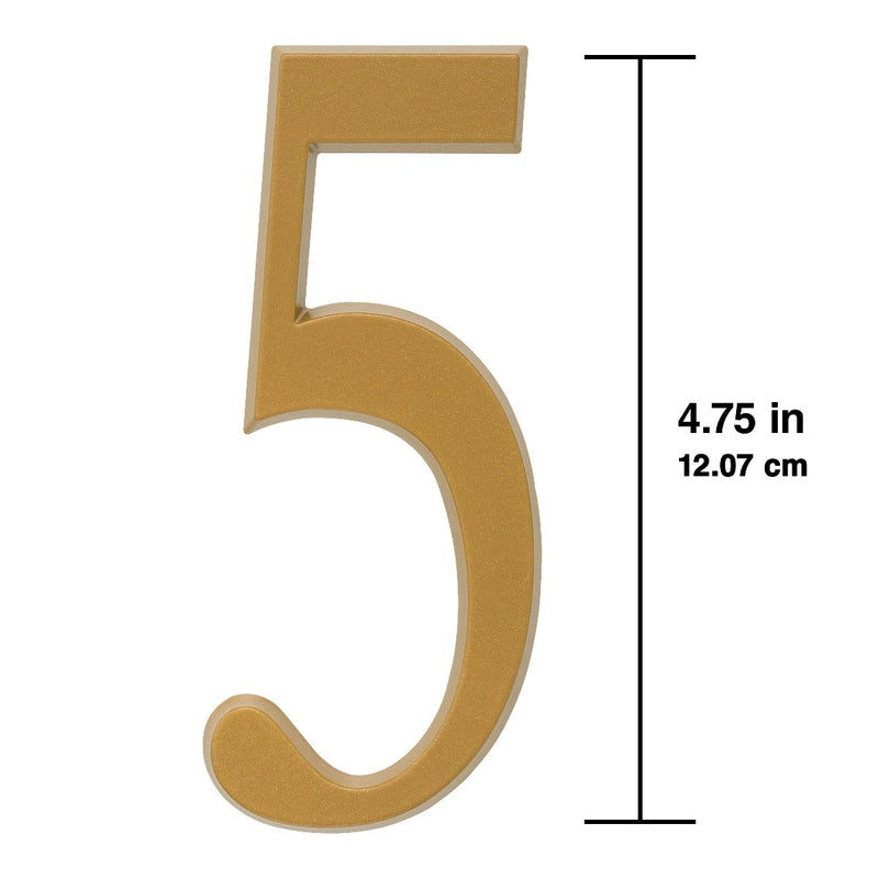 Whitehall 4.75 inch Gold House Address Number - 5