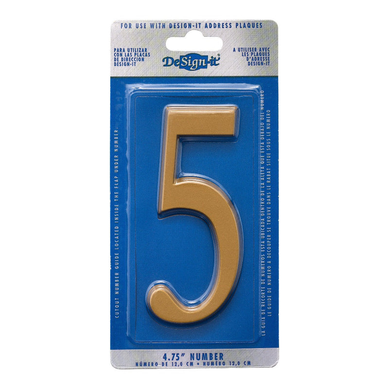 Whitehall 4.75 inch Gold House Address Number - 5