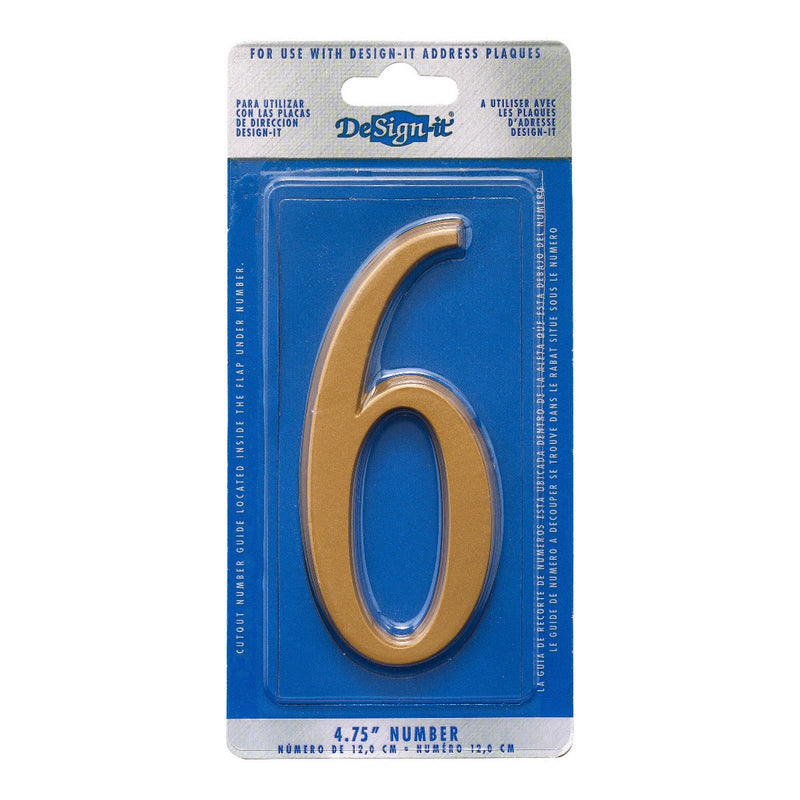 Whitehall 4.75 inch Gold House Address Number - 6