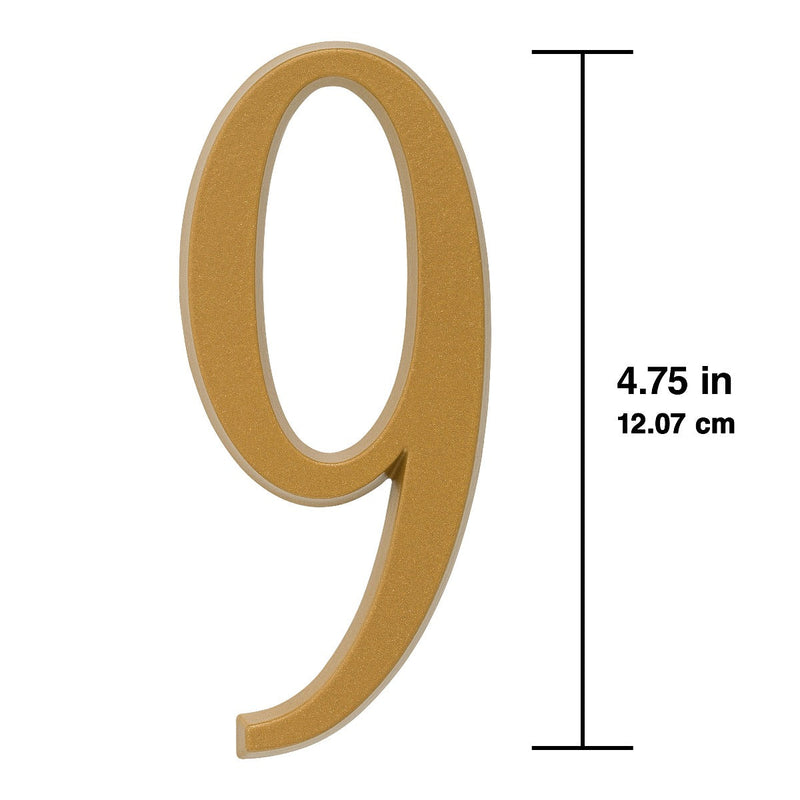 Whitehall 4.75 inch Gold House Address Number - 9