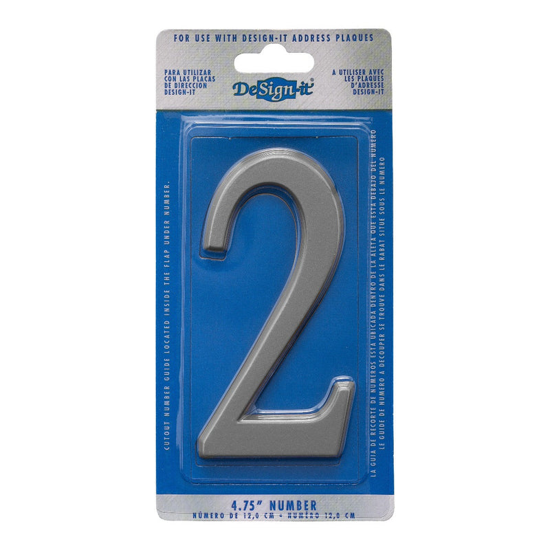 Whitehall 4.75 inch Silver House Address Number - 2