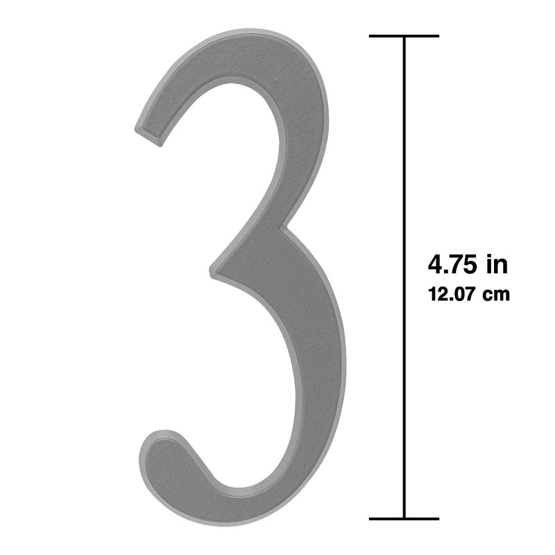 Whitehall 4.75 inch Silver House Address Number - 3