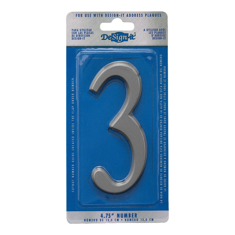 Whitehall 4.75 inch Silver House Address Number - 3