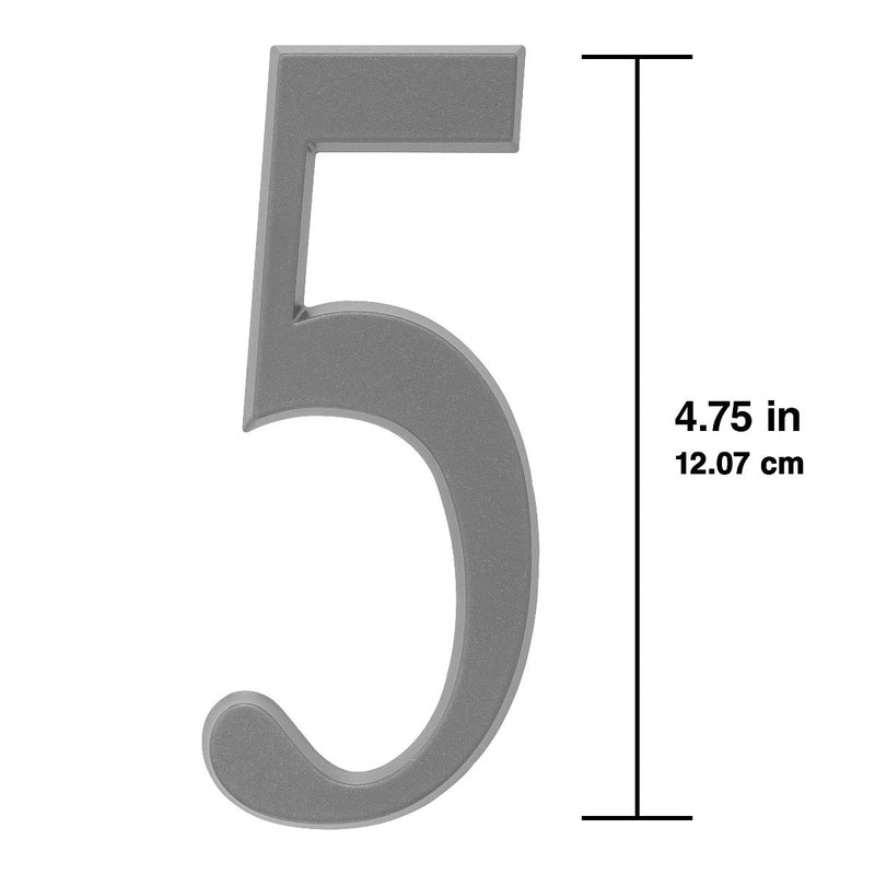 Whitehall 4.75 inch Silver House Address Number - 5