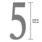 Whitehall 4.75 inch Silver House Address Number - 5