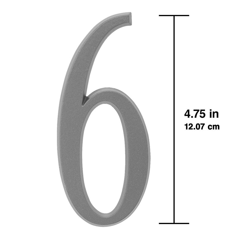 Whitehall 4.75 inch Silver House Address Number - 6