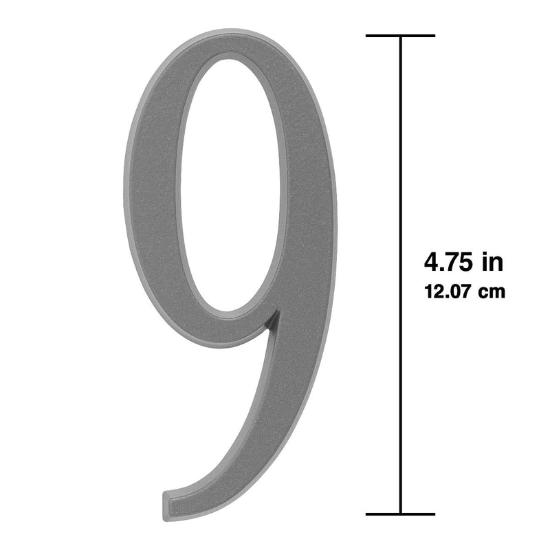 Whitehall 4.75 inch Silver House Address Number - 9