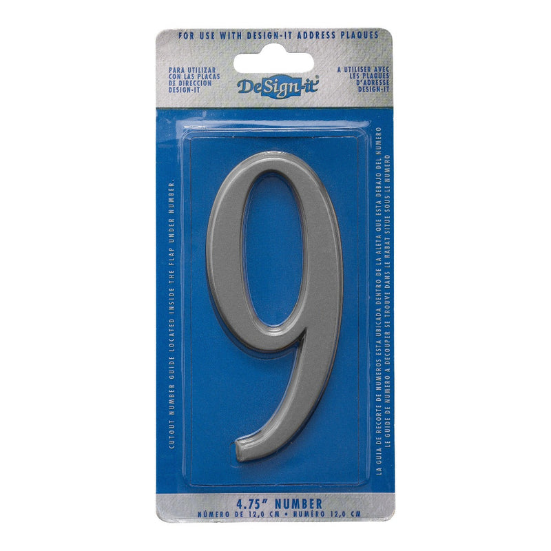 Whitehall 4.75 inch Silver House Address Number - 9