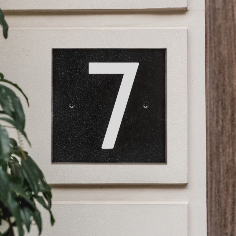 Whitehall Floating Stand-off 1-Number Horizontal Plaque Modern House Numbers with Sleek Aluminum Backplate & Enhanced Visibility