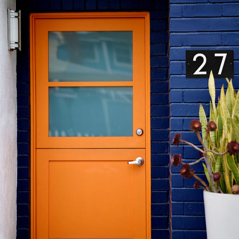 Whitehall Floating Stand-off 2-Number Horizontal Plaque Modern House Numbers with Sleek Aluminum Backplate & Enhanced Visibility