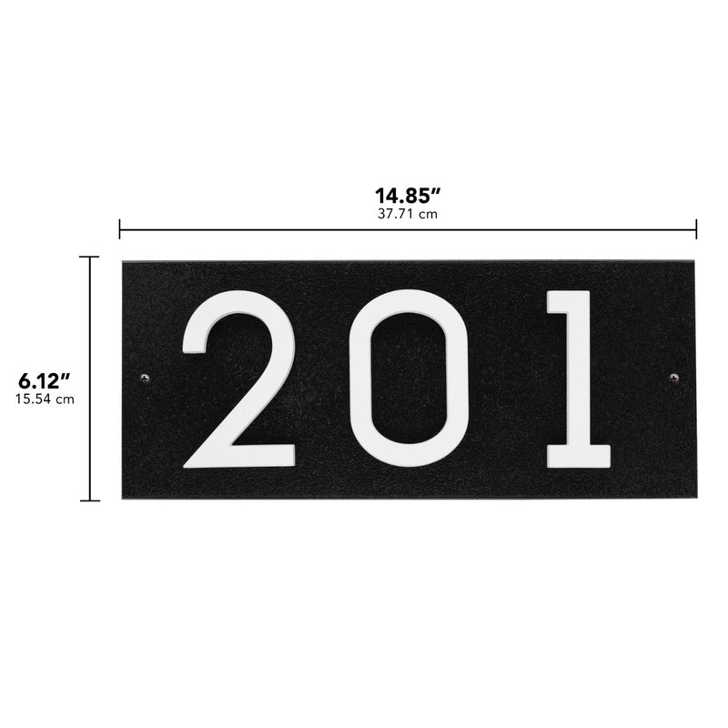 Whitehall Floating Stand-off 3-Number Horizontal Plaque Modern House Numbers with Sleek Aluminum Backplate & Enhanced Visibility