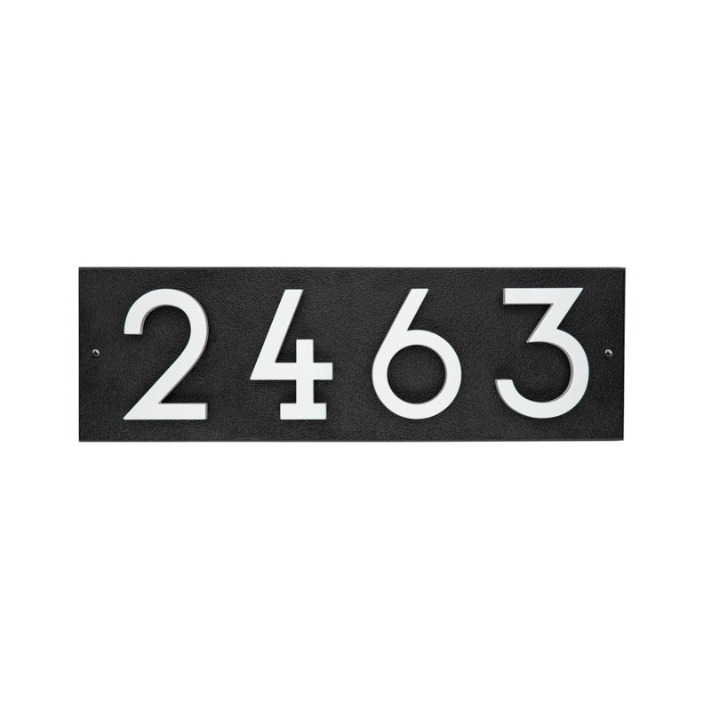 Whitehall Floating Stand-off 4-Number Horizontal Plaque Modern House Numbers with Sleek Aluminum Backplate & Enhanced Visibility