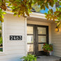 Whitehall Floating Stand-off 4-Number Horizontal Plaque Modern House Numbers with Sleek Aluminum Backplate & Enhanced Visibility