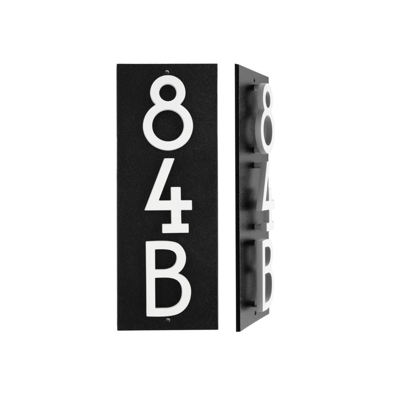 Whitehall Floating Stand-off 3-Number Vertical Plaque Modern House Numbers with Sleek Aluminum Backplate & Enhanced Visibility