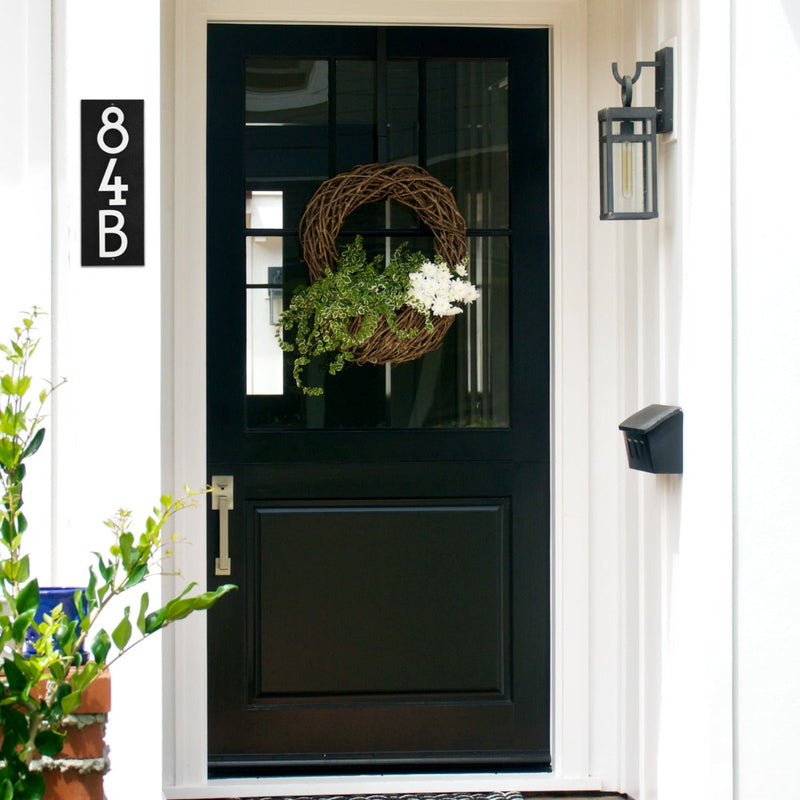 Whitehall Floating Stand-off 3-Number Vertical Plaque Modern House Numbers with Sleek Aluminum Backplate & Enhanced Visibility