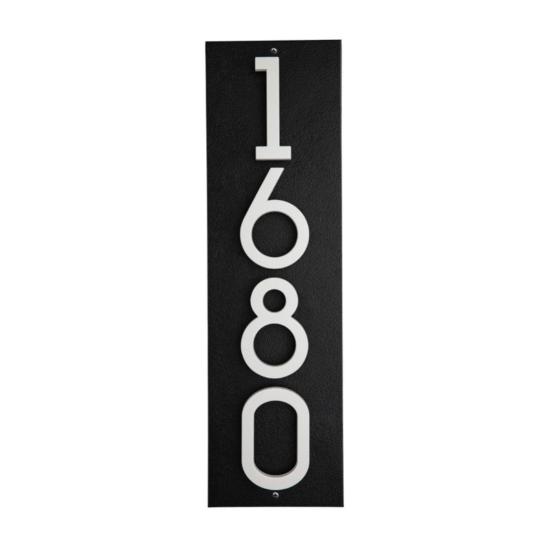 Whitehall Floating Stand-off 4-Number Vertical Plaque Modern House Numbers with Sleek Aluminum Backplate & Enhanced Visibility