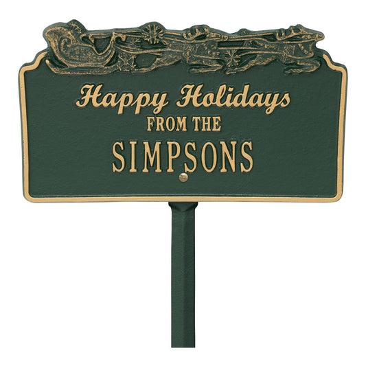 Happy Holidays with Sleigh - Std Lawn - 1 Line