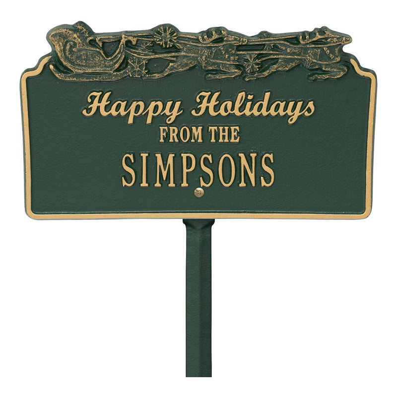 Happy Holidays with Sleigh - Std Lawn - 1 Line