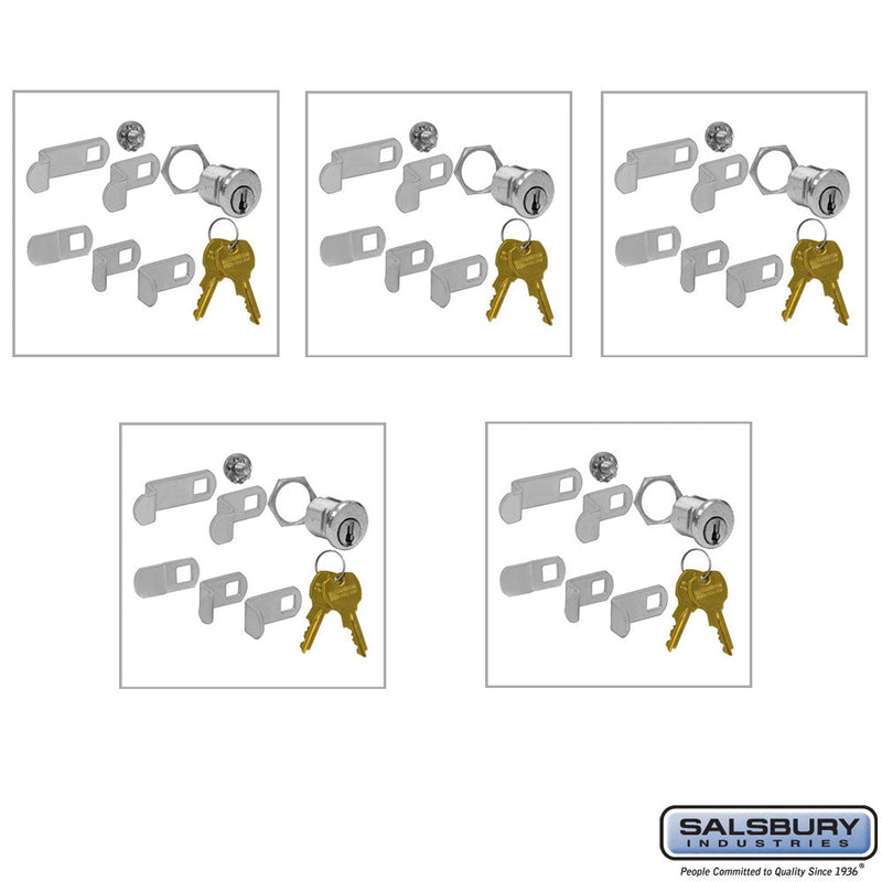 Universal Locks for 4B+ Horizontal and Vertical Style Mailbox Door with 2 Keys Per Lock - 5 Pack