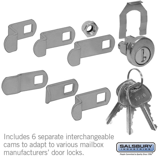 Universal Locks for CBU/NDCBU Pedestal Style Mailbox Door with 3 Keys per Lock - 5 Pack