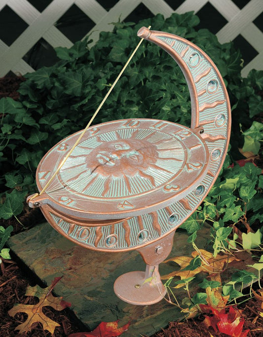 Whitehall Sun and Moon Sundial - Copper Verdi