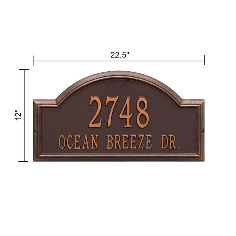 Whitehall Providence Arch - Estate Wall - Two Line Address Plaque 