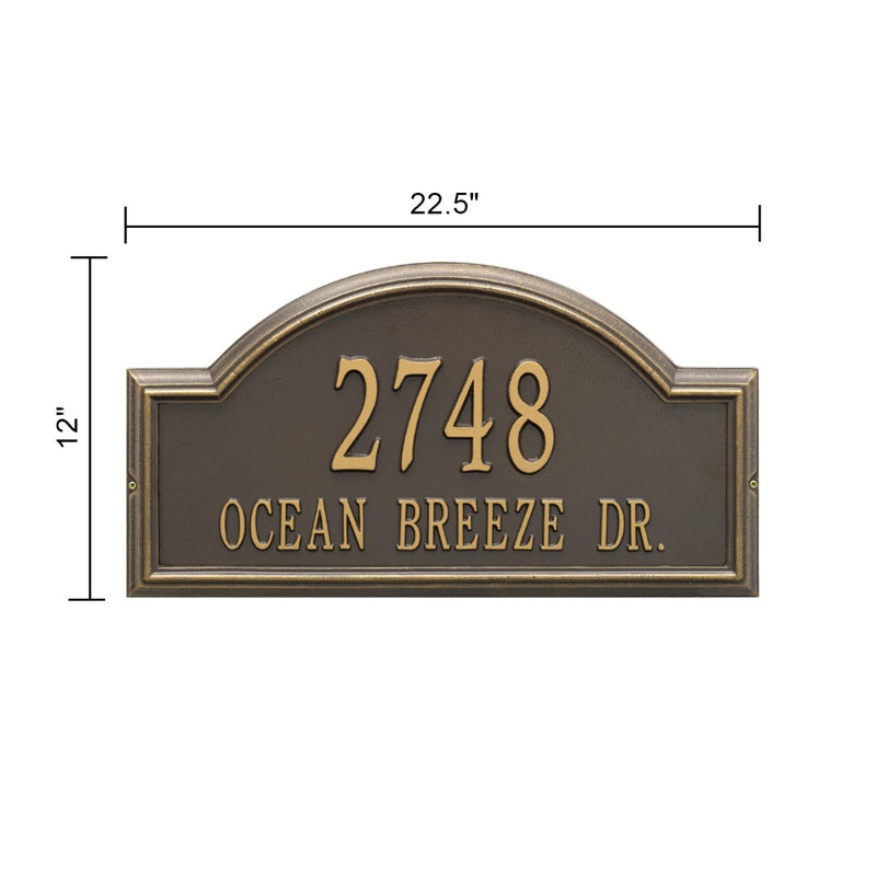 Whitehall Providence Arch - Estate Wall - Two Line Address Plaque 