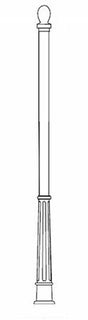 12' High and 2 3/8" Diameter Post with Base and Finial for Street Signs