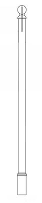 11 Feet High and 4" x 4" Square Post with Base and Finial for Street Signs