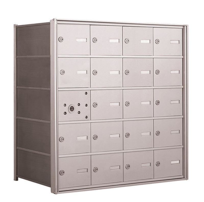 4B+ Horizontal Front-Loading Mailboxes in Anodized Aluminum Finish - 19 Tenant Doors And 1 USPS Master Door