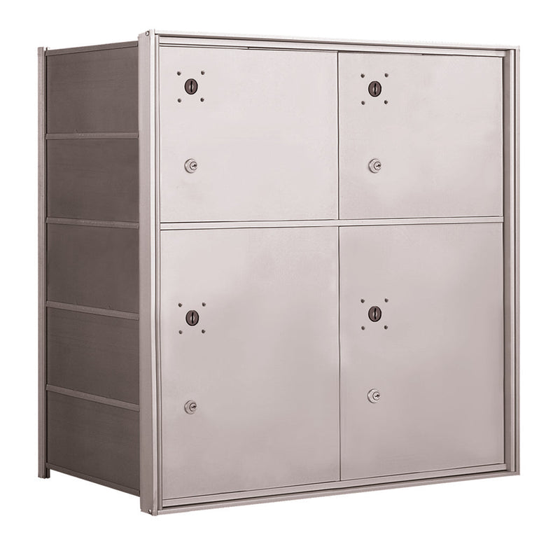 4B+ Front-Loading Horizontal Mailboxes in Anodized Aluminum Finish - 4 Parcel Lockers