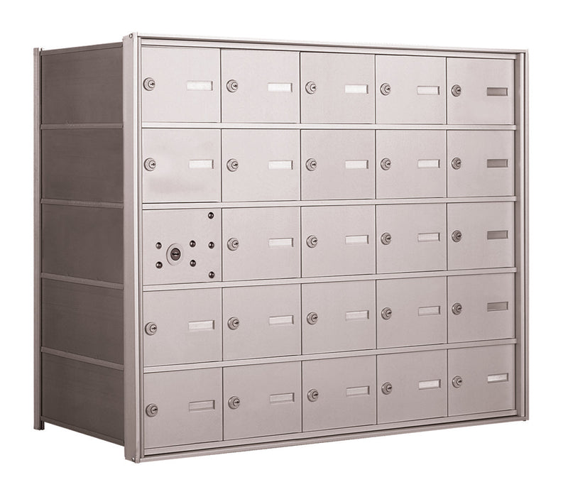 4B+ Front Loading Horizontal Mailboxes in Anodized Aluminum Finish - 24 Tenant Doors And 1 USPS Master Door