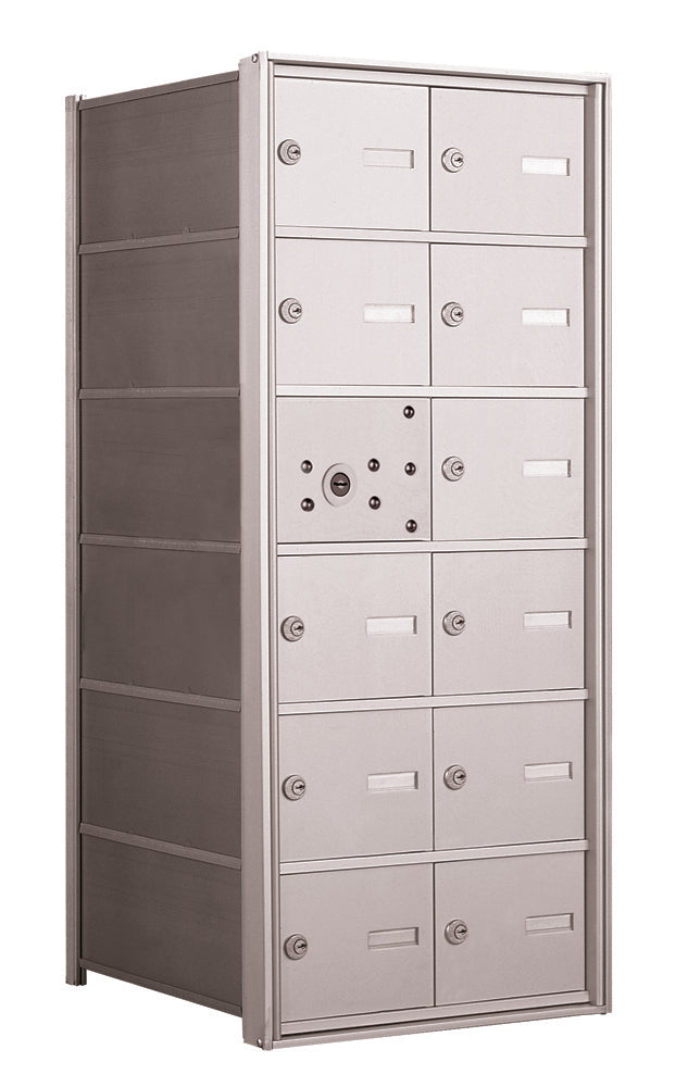 4B+ Front-Loading Horizontal Mailboxes in Anodized Aluminum Finish - 11 Tenant Doors
